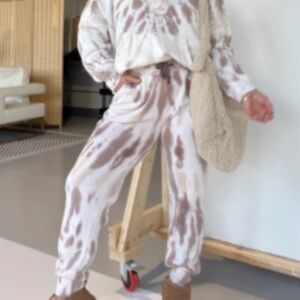 Tie-Dye Lounge Set in Brown and Cream XXL